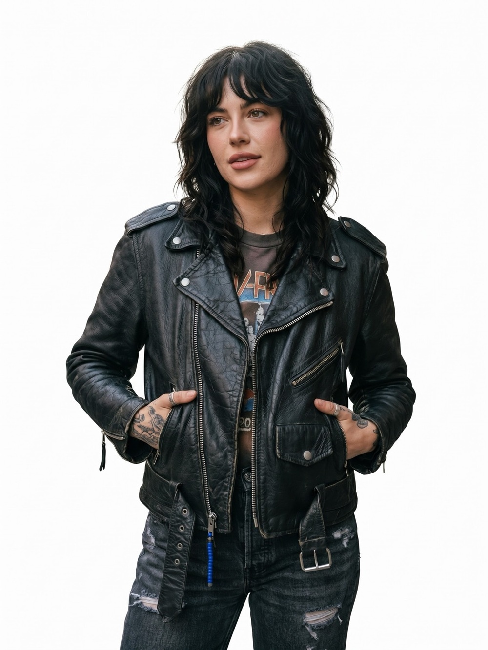 Men's Black Genuine Leather Biker Jacket - Classic Bomber Style